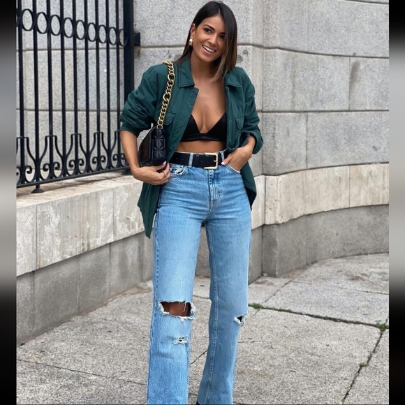 NWT Zara ripped wide legs jeans 👖 - Picture 9 of 17